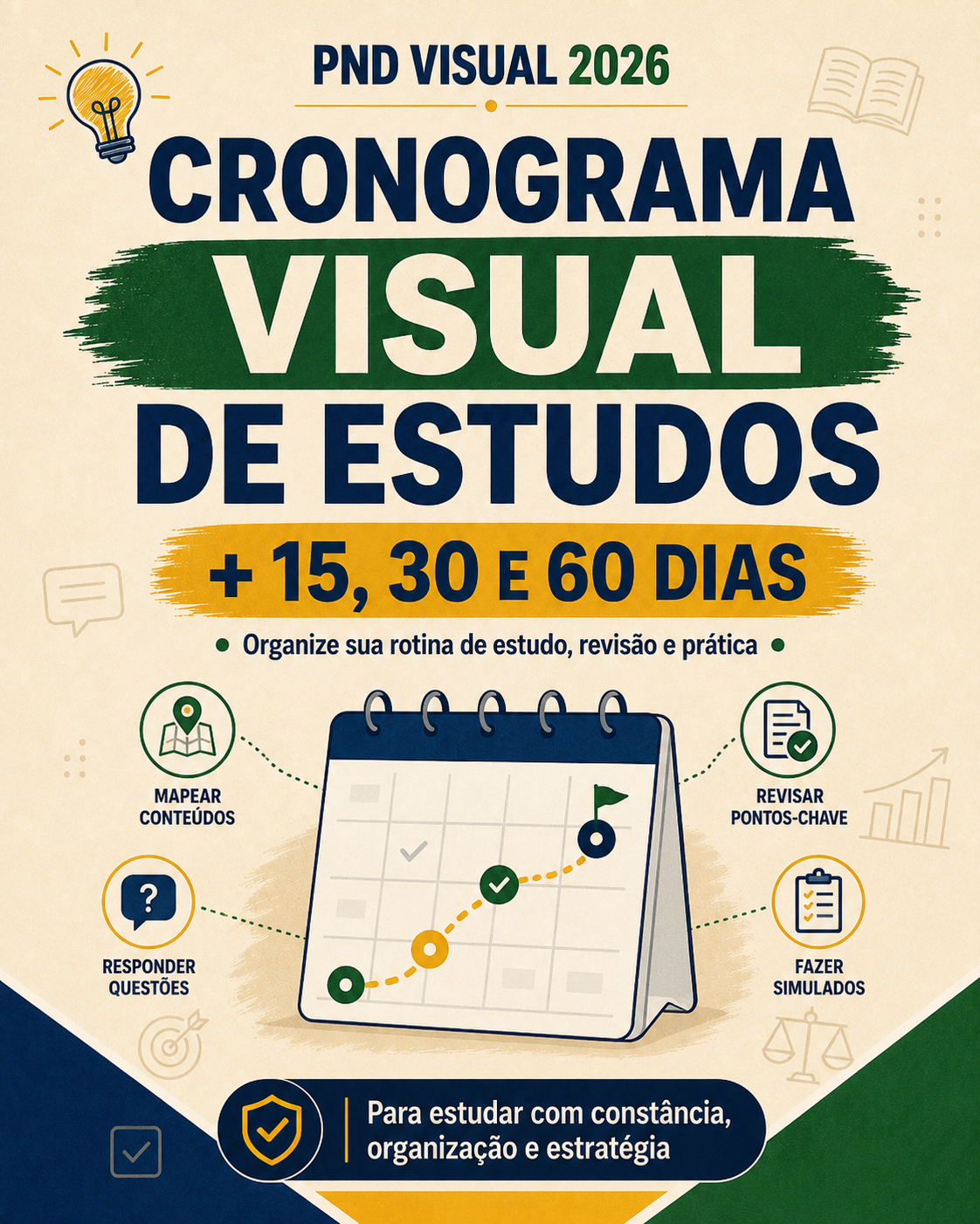 Cronograma Visual de Estudos — 15, 30 e 60 dias